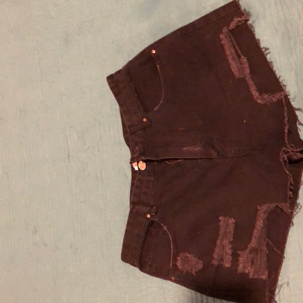 Black jean shorts